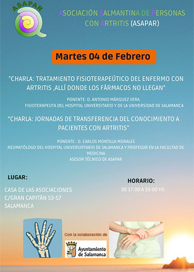 charla de reumatólogo y fisioterapeuta